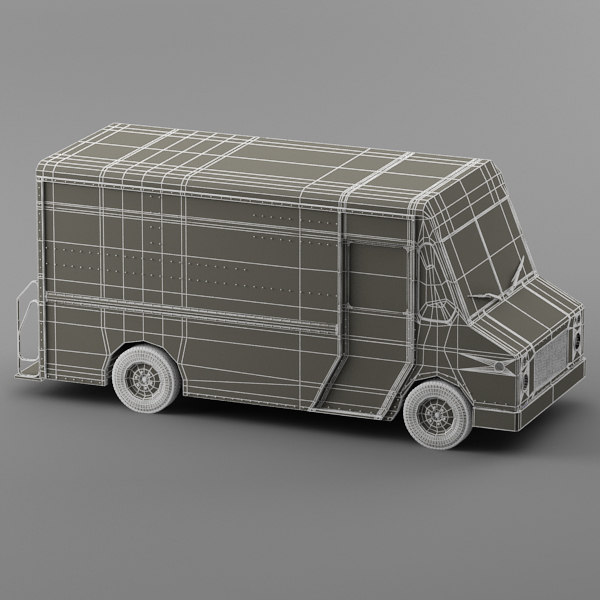courier delivery truck purolator 3d model - Purolator Courier truck Morgan Olson van... by Leeift